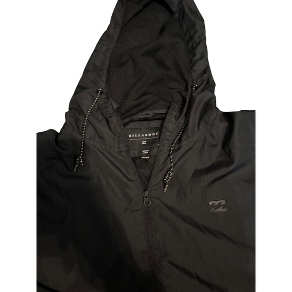 Billabong Mens Black Hooded‎ Lightweight Windbreaker Jacket Size M - Picture 3 of 9